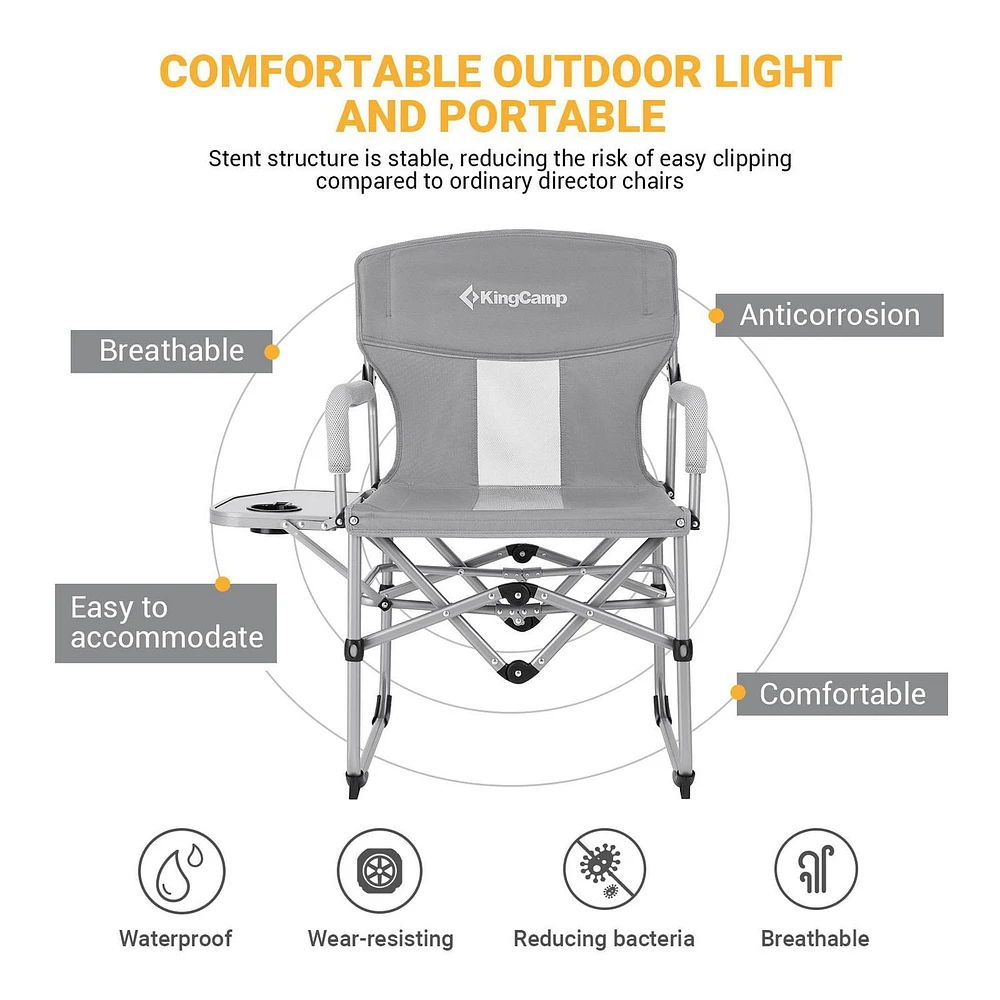 Chaise de camping pliante King Camp - Gris
