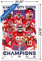 NFL Kansas City Chiefs - Super Bowl LVIII Champions Wall Poster, 14.725" x 22.375" Framed