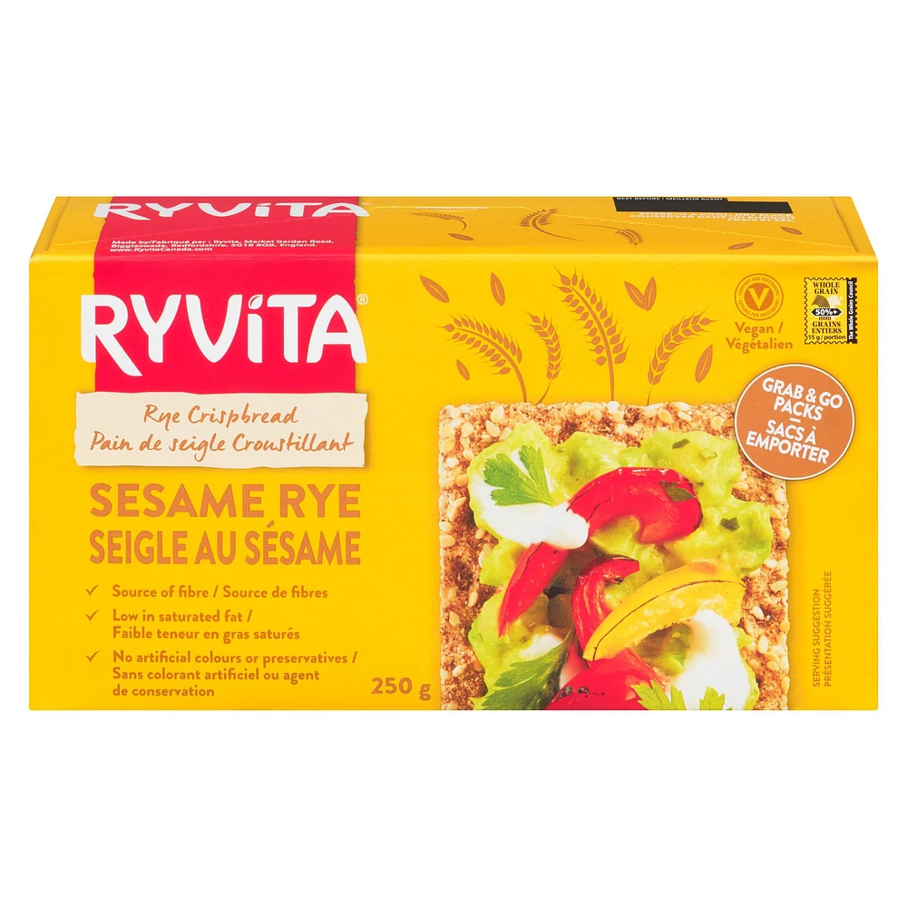 RYVITA SESAME RYE CRISPBREAD, 250GR