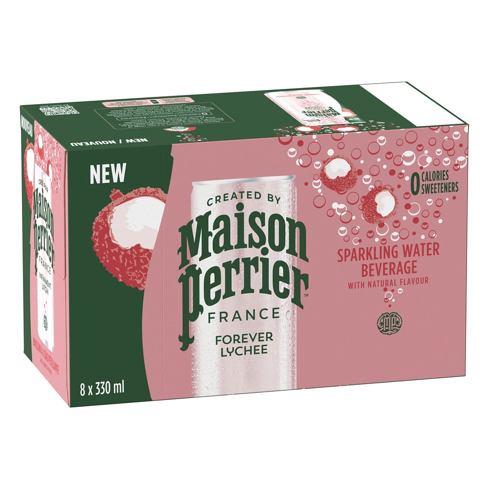 Maison Perrier Forever Lychee, Sparkling Water Beverage, Natural Lychee Flavour, No Calories, No Sweeteners, No Sodium, Sourced & Bottled In France, 2.6 L