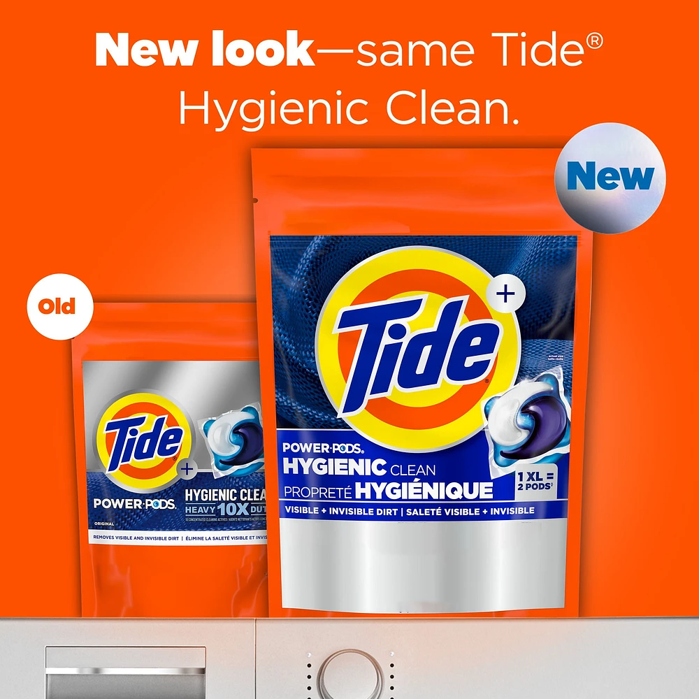 Tide Hygienic Clean Power PODS Laundry Detergent Pacs, Original Scent, Removes Visible and Invisible Dirt, 18CT