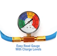 DURACOOL® 134a Charge Hose with Can Tap, Pressure Gauge & Quick Connect., 134a CHGE HOSE GAUGE CONNECT