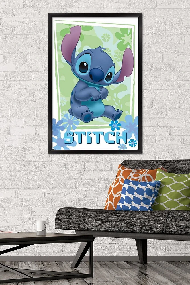 Disney Lilo and Stitch - Flowers Wall Poster, 22.375" x 34" Framed