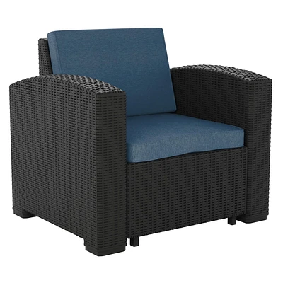 Fauteuil de patio extérieur en osier de résine toutes saisons Lake Front