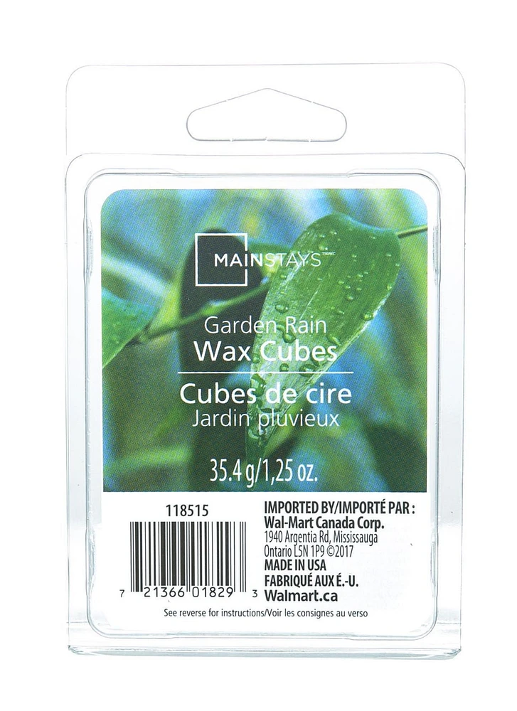 Cubes de cire Mainstays au parfum de pluie de jardin