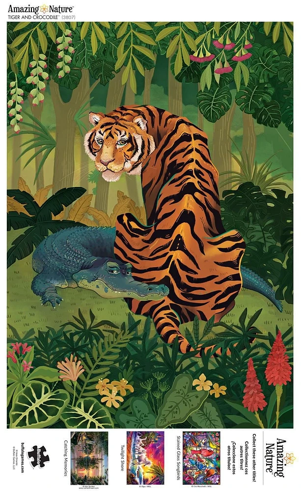 Buffalo Games - Amazing Nature - Tiger and Crocodile - 500 Piece Jigsaw Puzzle