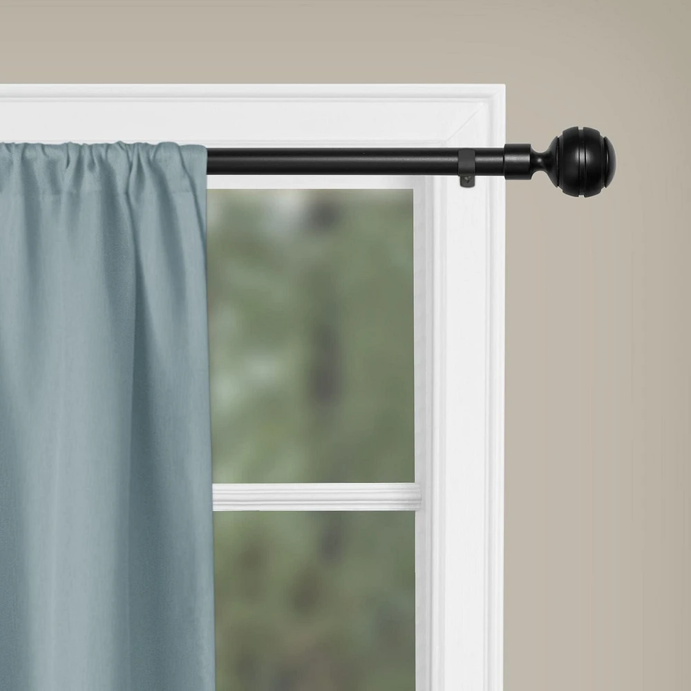 Mainstays Drapery Window Curtain Rod with Decorative Finials, Adjustable drapery rod