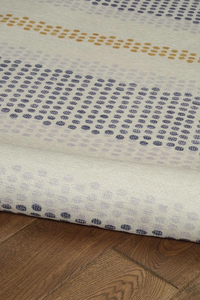 Tapis d'extérieur lavable Delray ivoire & bleu 5 pi x7 pi