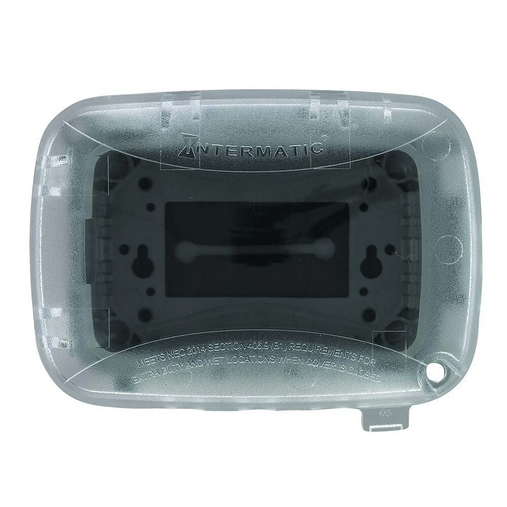 Couvercle résistant aux intempéries en plastique extra-résistant Intermatic, simple groupe, Vrt/Hrz, 2,75" transparent - paquet de 2