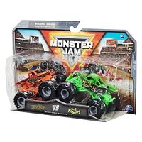 Monster Jam, Monster trucks officiels en métal moulé Bog Hog contre King Sling, échelle 1:64, jouets pour garçons à partir de 3 ans