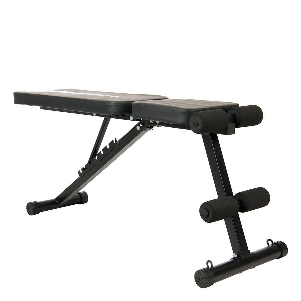 Banc de musculation pliable avec bandes de résistance GoZone – Noir Barre cheville rembourrée