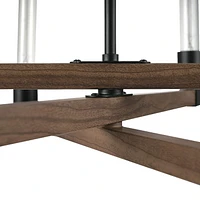 Walken 6-Light Chandelier, Matte Black, Faux Wood Accents