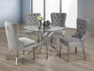 Margot 5-Piece Dining Set, Grey