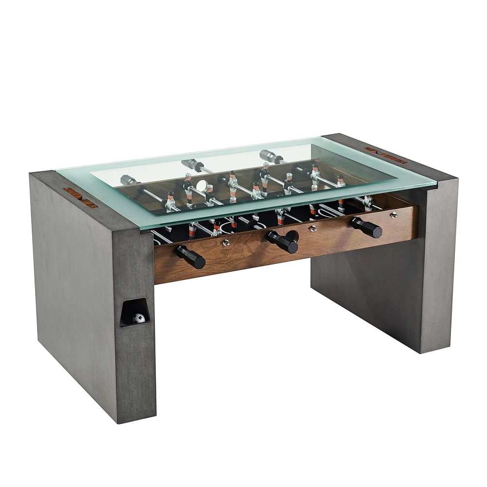 Table basse de baby-foot de la collection urbaine avec verre trempé, 39,75 po x 24 po x 20 po, table de football, par Barrington Billiards