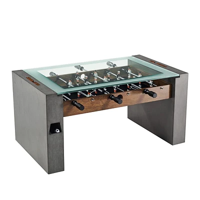 Table basse de baby-foot de la collection urbaine avec verre trempé, 39,75 po x 24 po x 20 po, table de football, par Barrington Billiards