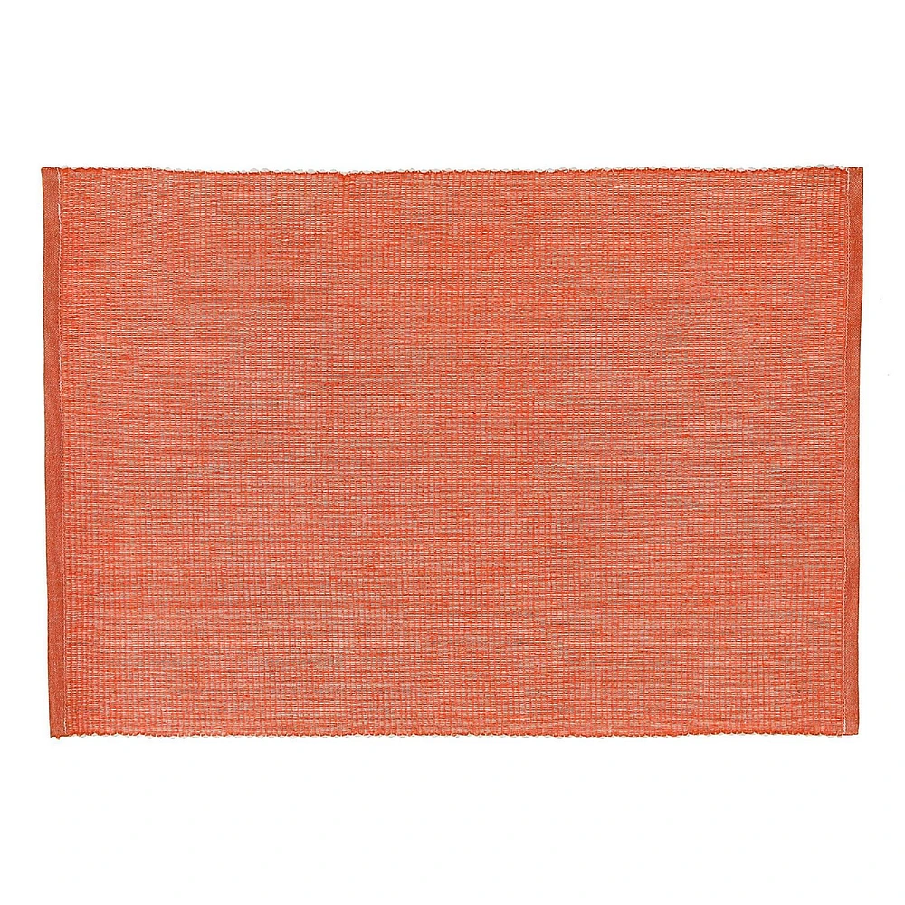 Chambray Ribbed Placemat (Orange) - Set of 12