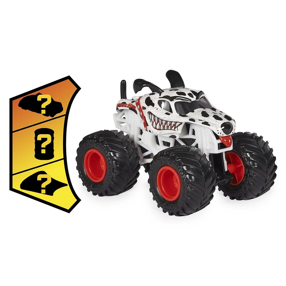 Monster Jam, Monster truck Monster Mutt Dalmatian officiel, véhicule en métal moulé, échelle 1:64