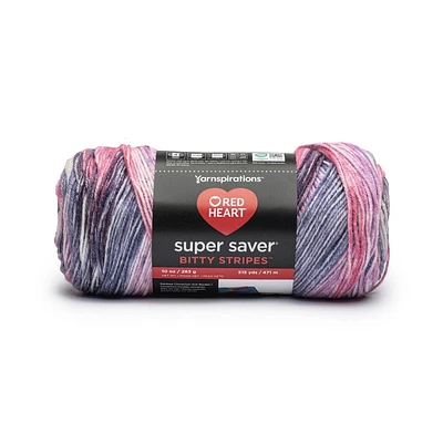 Red Heart® Super Saver® Bitty Stripes™ Fil, Acrylique #4 Moyen, 10oz/283g, 515yd
