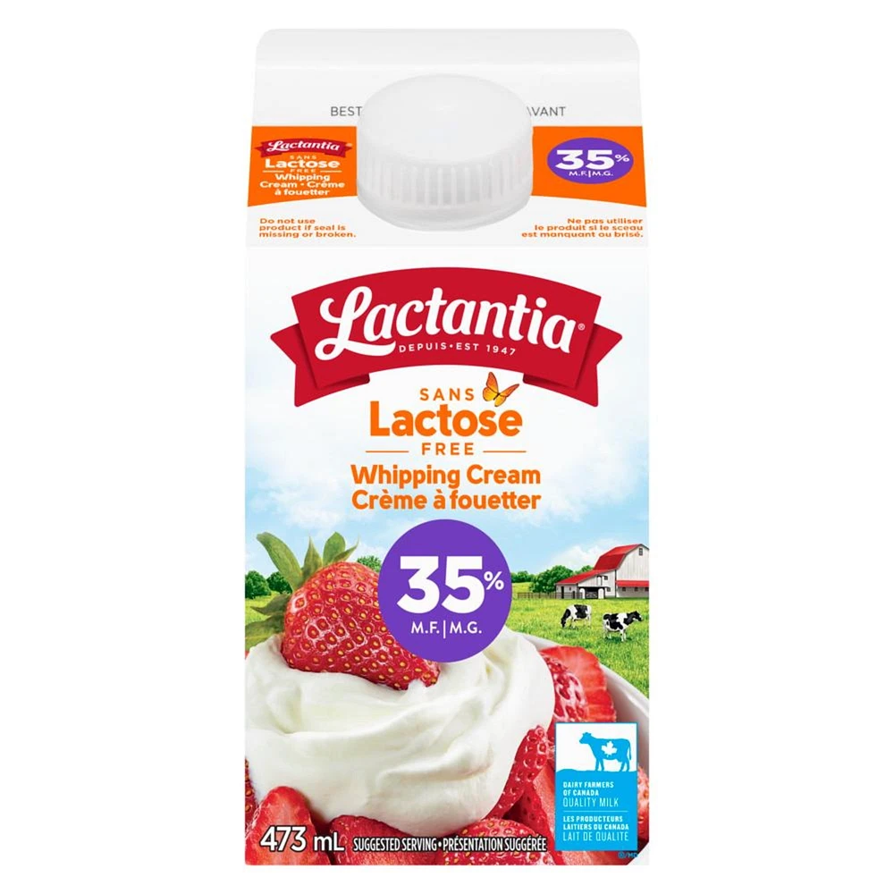 Lactantia Lactose Free Whipping cream 35%, 473ML