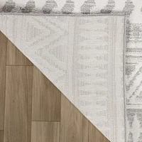Tapis d'interieur abstrait Rug Branch Cadence, gris creme, bohème - Salon, chambre, salle a manger et cuisine