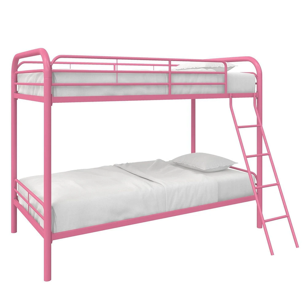DHP Dusty Metal Bunk Bed, Pink