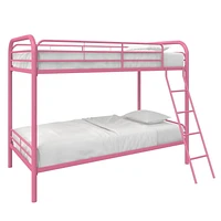 DHP Dusty Metal Bunk Bed, Pink
