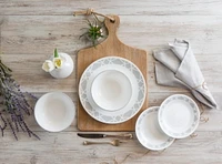 Ensemble de service de table de 16 pièces de CorelleMD Assiettes, bols et tasses