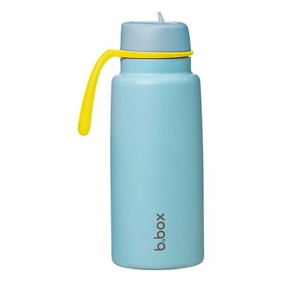 b.box - Gobelet isotherme à couvercle rabattable avec paille, grande bouteille d'eau durable pour adolescents et adultes, bouteille d'eau de voyage, isolation triple couche, sans BPA
