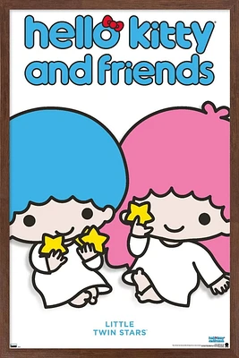 Hello Kitty and Friends: Hello - Little Twin Stars Feature Series Wall Poster with Pushpins, 22.375" x 34"
