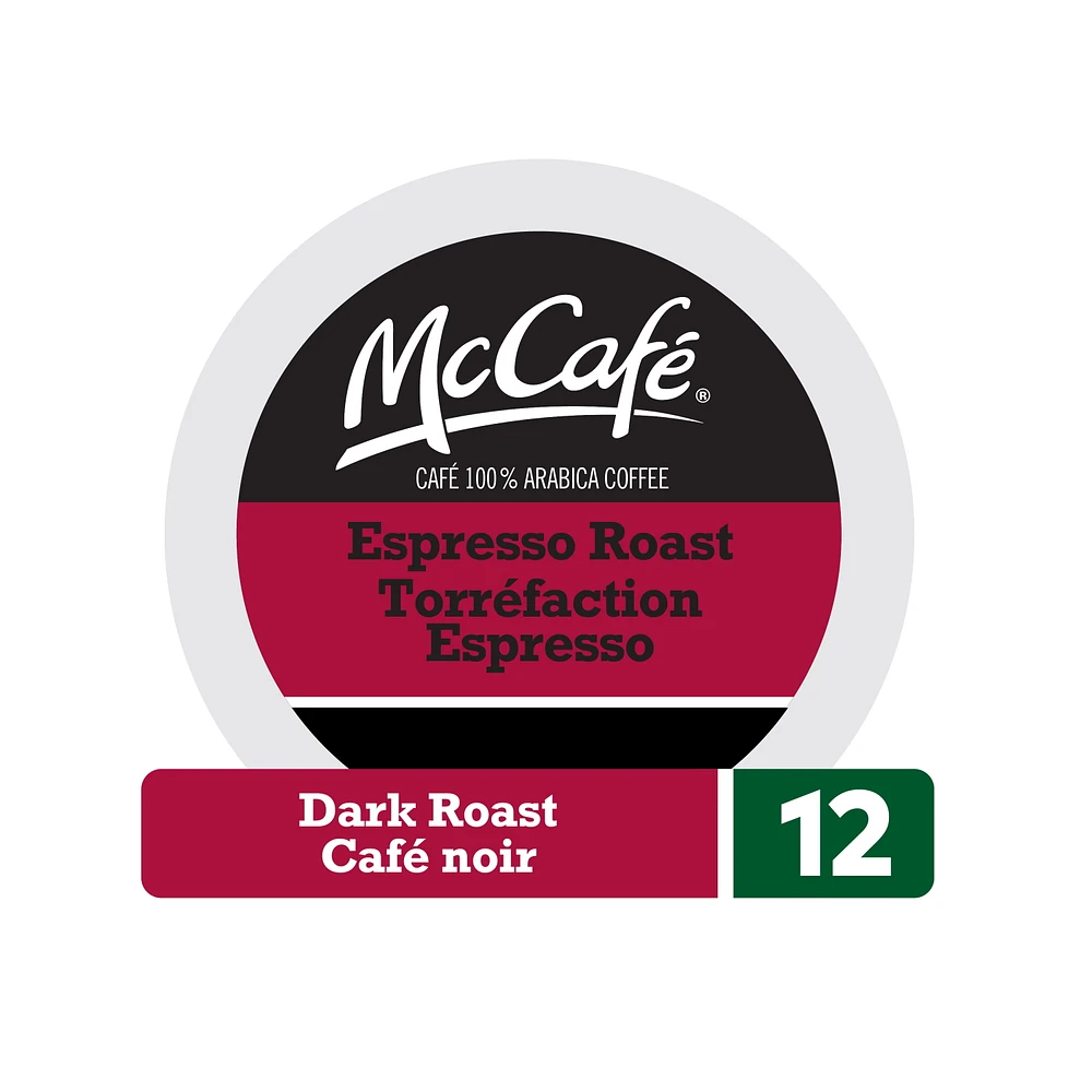 McCafe Premium Espresso Dark Roast, K-Cup Coffee Pods, 12 Count