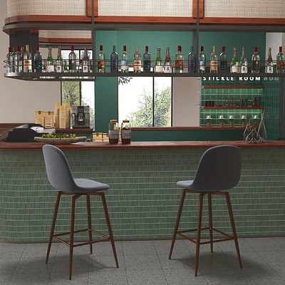 Homy Casa Lot de 2 tabourets de bar pivotants avec assise rembourrée incurvée pour cuisine et salle à manger, tissu gris
