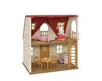 Chalet douillet au toit rouge de Calico Critters, ensemble de jeu pour maison de poupées avec figurines, meubles et accessoires Maison de poupée