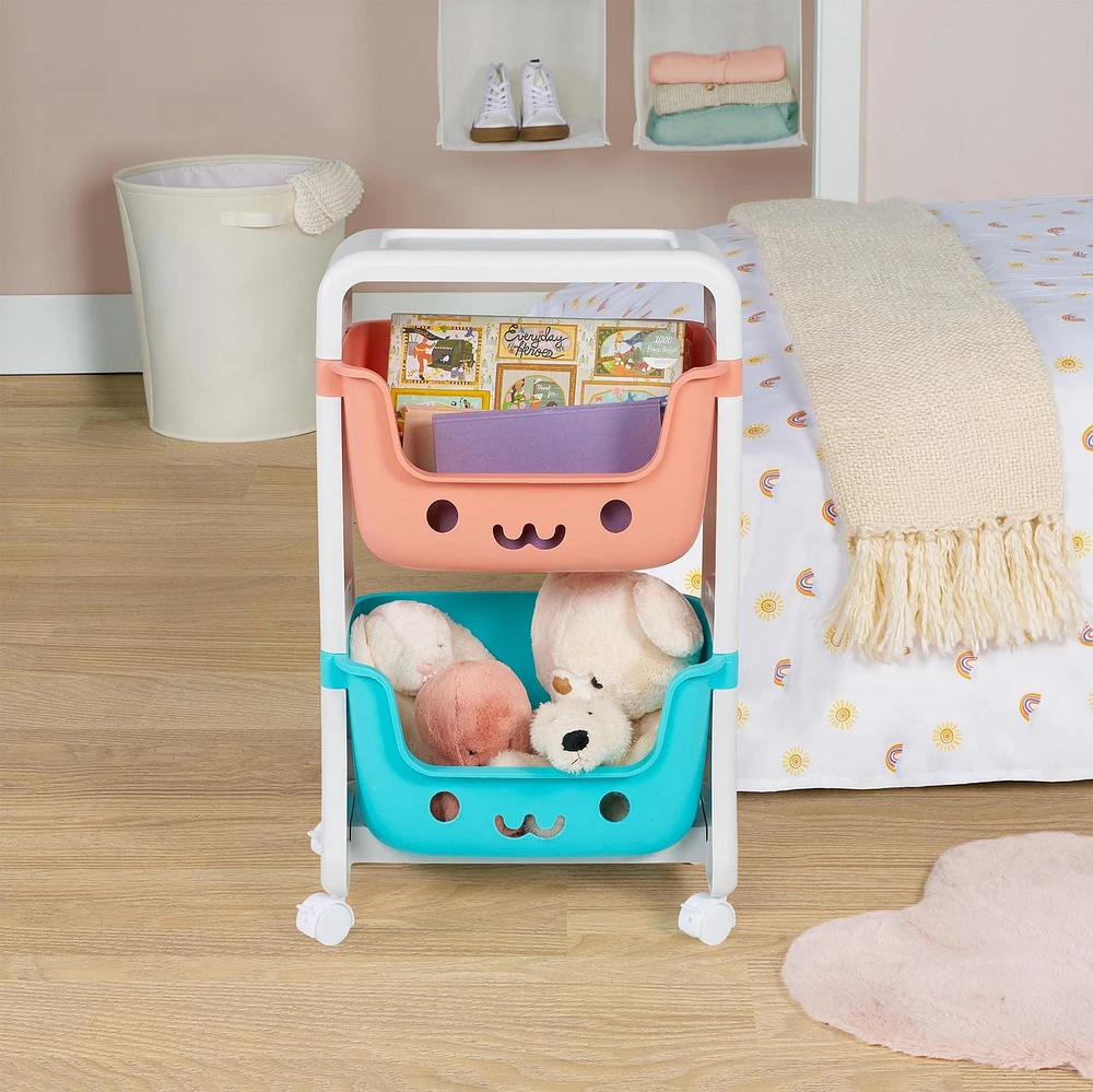 Neatfreak Kids Chariot de rangement roulant 2 niveaux