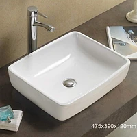 American Imaginations -in. W Above Counter White Bathroom Vessel Sink For Wall Mount Wall Mount Drilling AI