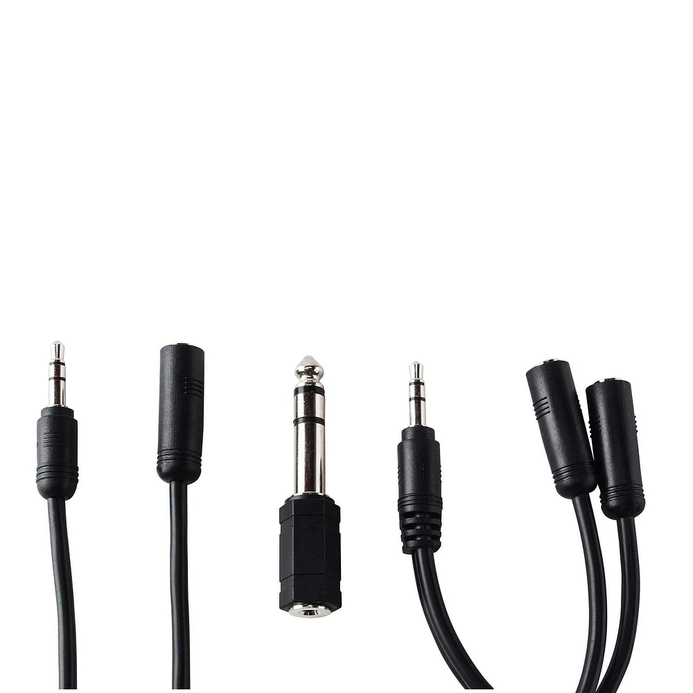 onn. 18 FT. 3.5 mm AUX Extension Audio Adapter Kit, Includes Audio Splitter