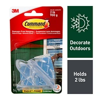 Command™ Outdoor Window Hook 17091CLRAWVPEF, Clear, Medium, 2 lb, 5 Hooks, 6 Strips