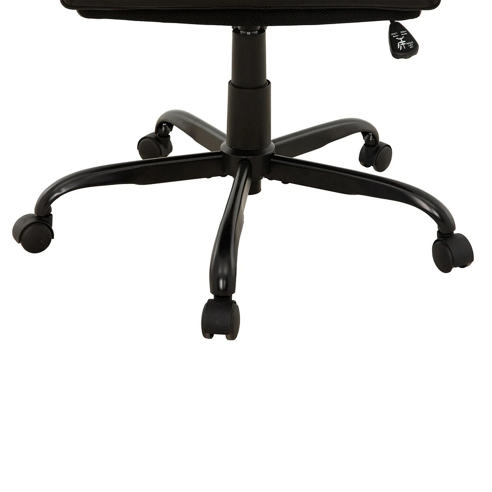 Chaise de bureau ergonomique à dossier haut Sealy® Montgomery en similicuir noir PU.