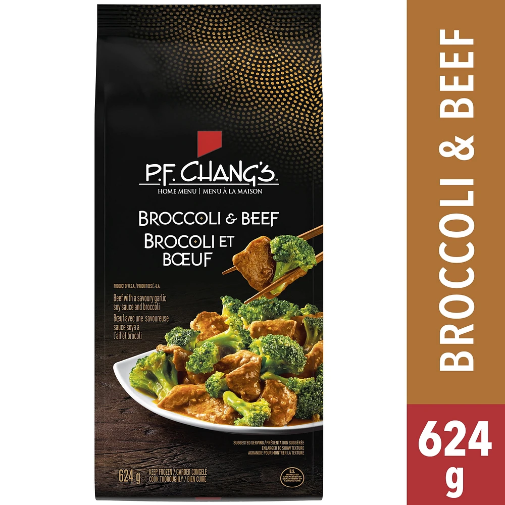 P.F. Chang’s HOME MENU™ Broccoli & Beef - Frozen and Ready in Minutes - No Artificial Flavours, Colours, or Preservatives - Restaurant-Inspired Flavours at Home - 624G Meals, Beef & Broccoli