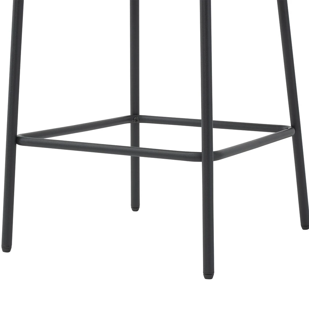Ensemble de 2 tabourets de bar modernes rembourrés en tissu bouclé de luxe Addison de CorLiving - Tabourets de bar de 25,5 pouces à hauteur de comptoir pour îlot de cuisine - Tabourets modernes élégan