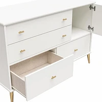 Valentina Asymmetrical 4 Drawer / 1 Door Convertible Dresser, White