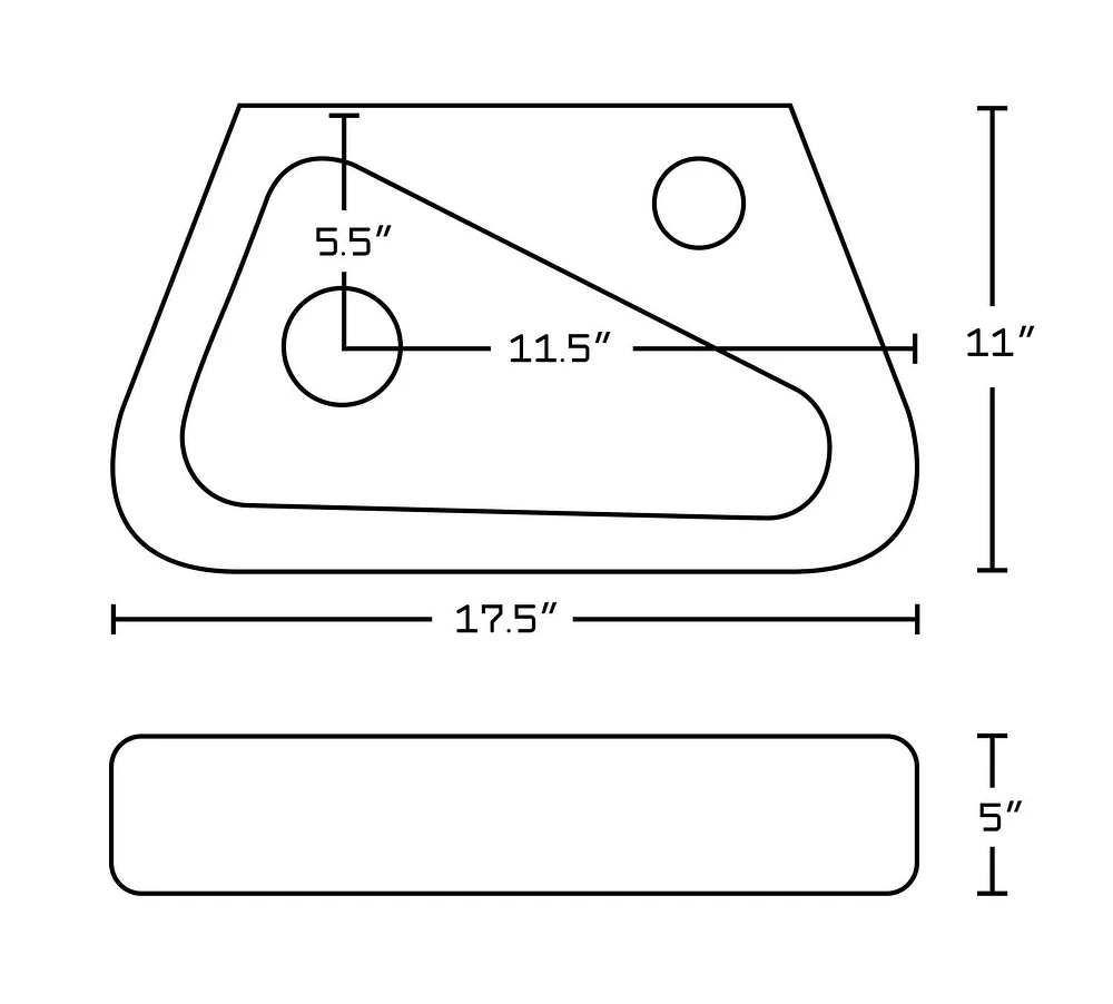 American Imaginations AI-31285 17,5 pouces W au-dessus du navire blanc de compteur pour le trou droit de 1 trou