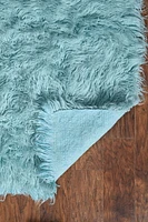 New Flokati 1400gr 8' x 10' Area Rug, Pastel Blue