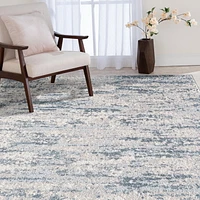 Veruca Cream and Blue Woven Area Rug