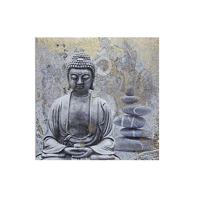 Toile À Imprimé En Feuille Art Mural Méditant Bouddha