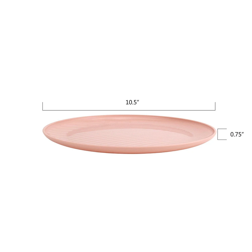 Assiette ronde en polypropylène rose blush Mainstays 1 pièce 10,5 pouces 1 pièce