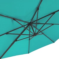 Parasol de patio CorLiving de luxe durable de 3,5 m, inclinable et rotatif