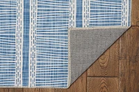 Tapis lavable Wallen 5 pi x 7 pi ivoire et bleu