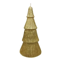 7.25" Metallic Christmas Tree Candle