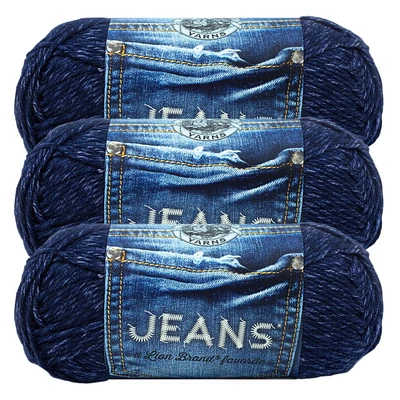 Lion Brand Jeans® Yarn #4 Medium/Worsted Acrylic yarn, 100g/ 225m, 3-CT