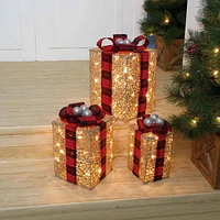 Ensemble-cadeau de Noël éclairé Holiday Time 3 pièces, avec 70 lumières à DEL